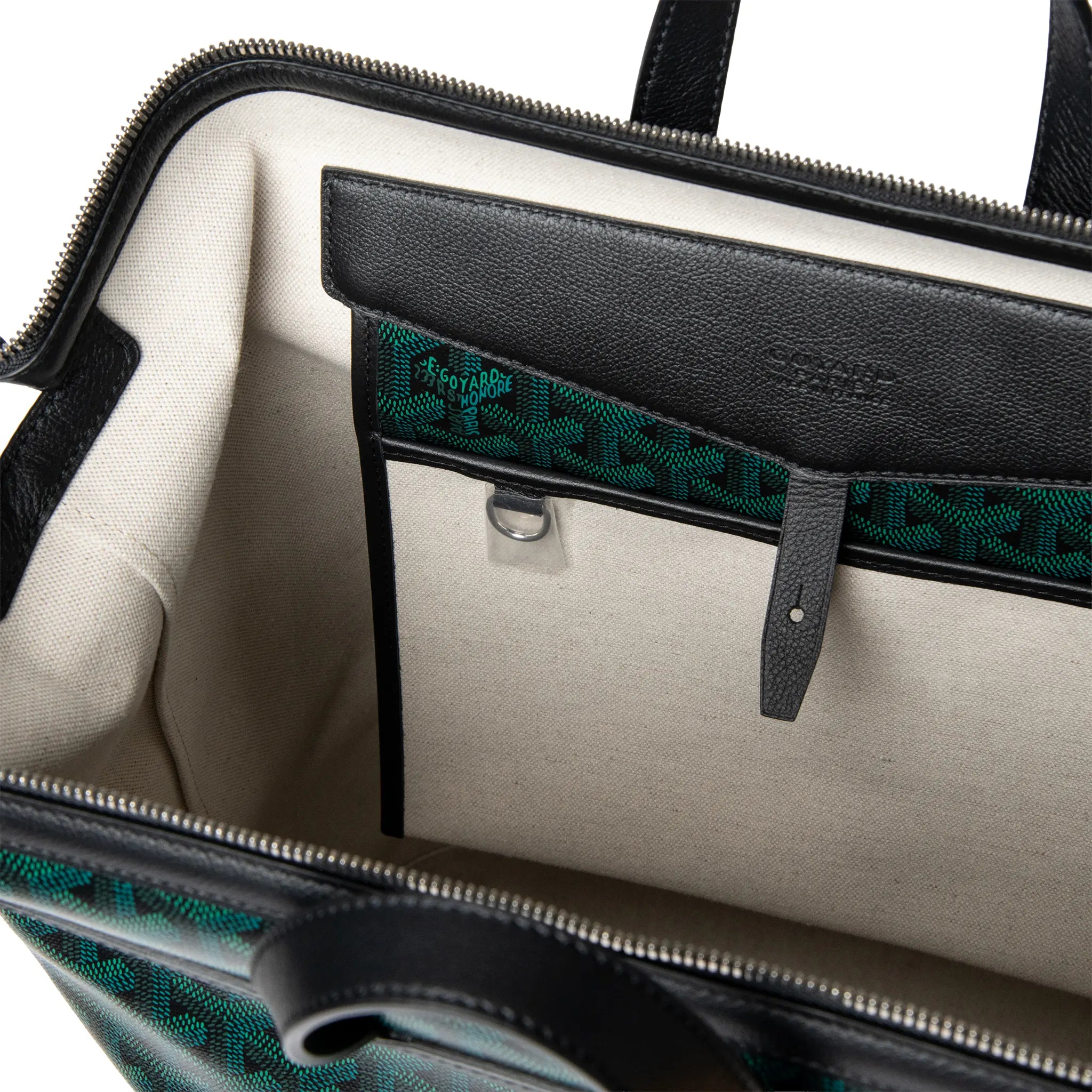 Inside View of Goyard Cisalpin Evergreen Backpack CISALPMMLTY79CL79P